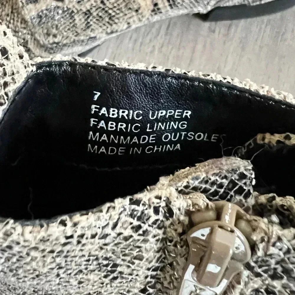 Express Python Snake Print Lace Up Combat Boots S… - image 4